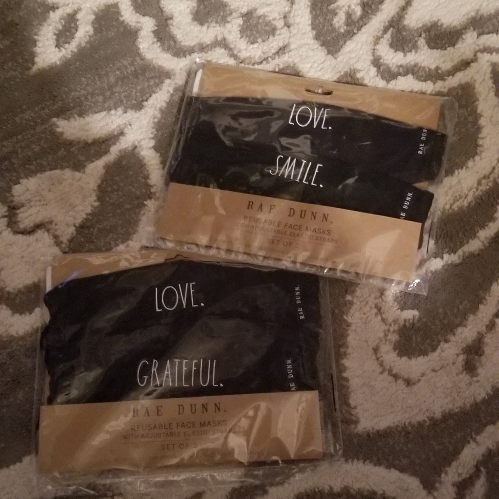 Rae Dunn Lot of 2 packs of Face Masks Total of 4 Reuseable